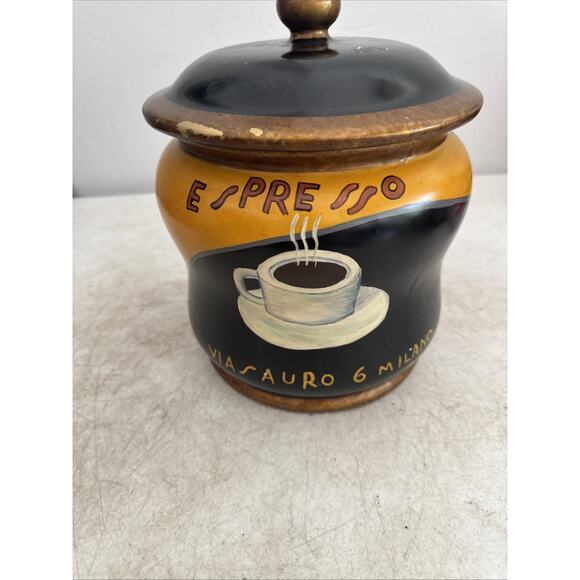 Vintage Marco Fabiano Heavy Ceramic Coffee Container With Lid - Picture 3 of 11